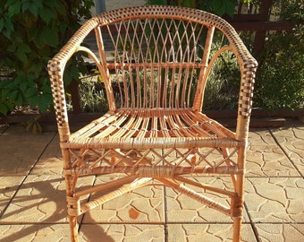 Rattan chair Adult Wicker chair vintage porch Lounge Arm chair Balcony Sunroom Patio Armchair outdoor wicker furniture rattan furniture