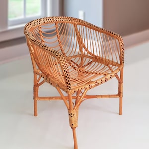 Rattan chair Adult Wicker chair vintage porch Lounge Arm chair Balcony Sunroom Patio Armchair outdoor wicker furniture rattan furniture