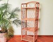 50 inch tall shelf, rattan shelf, wicker shelf, ETAGERE planter arched top bookcase wicker furniture, rattan furniture kitchen shelving unit