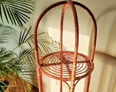 60 inch tall handmade shelf rattan wicker ETAGERE planter arched top bookcase wicker furniture kitchen, living room shelving unit
