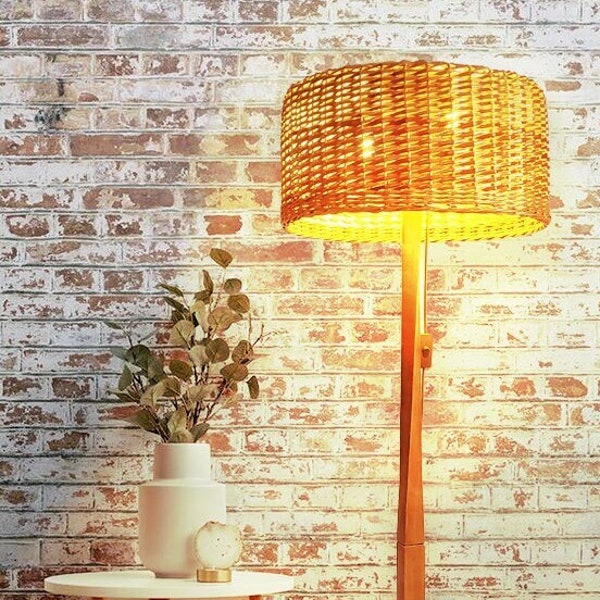 Rattan Floor Lamp Etsy