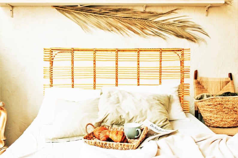 Wood Headboard Rattan Headboard Rattan Furniture Bedhead Etsy