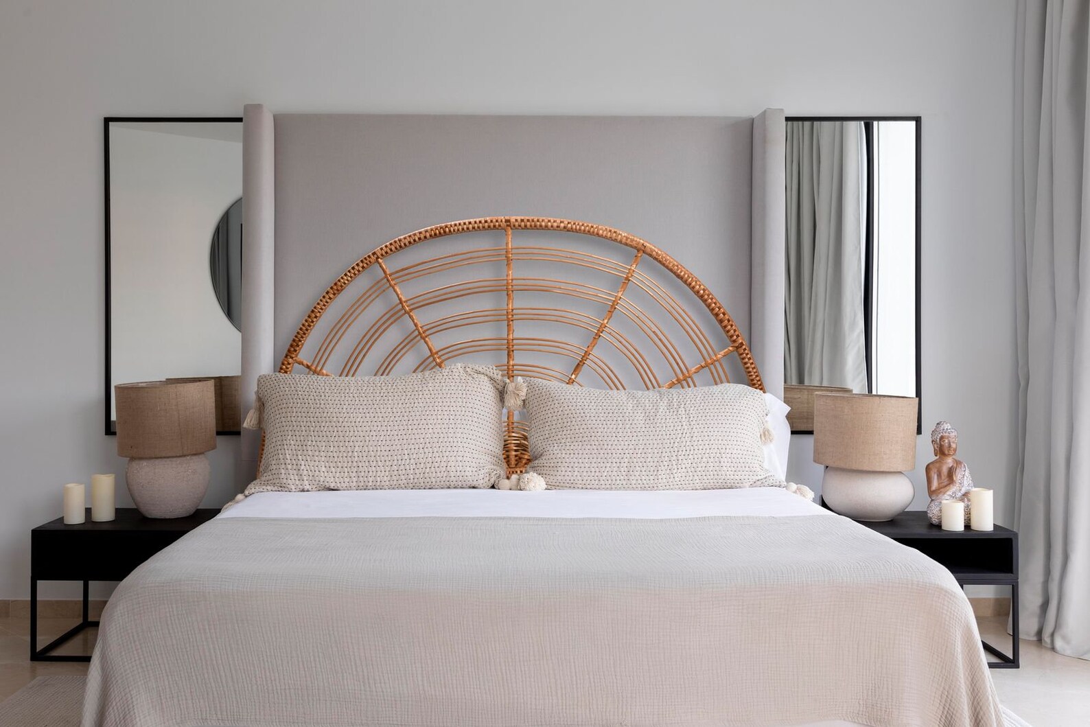 Rattan Arched Bedhead Rattan Headboard Wood Headboard Etsy