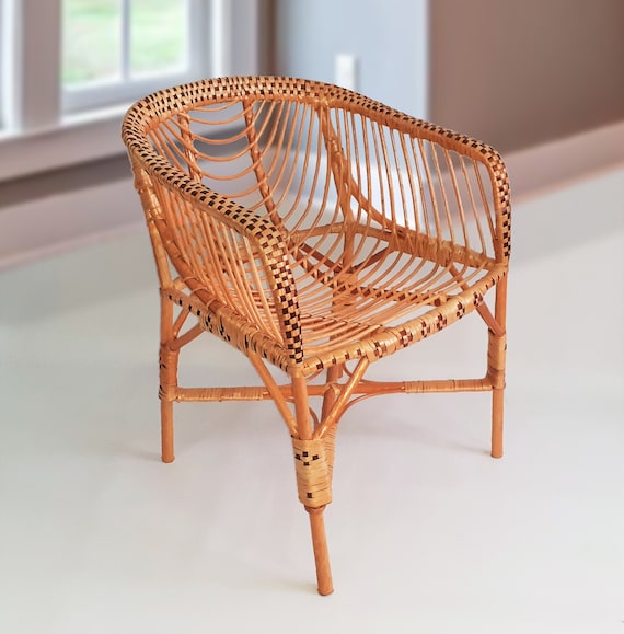 Rattan Chair Adult Wicker Chair Vintage Porch Lounge Arm Chair Balcony  Sunroom Patio Armchair Outdoor Wicker Furniture Rattan Furniture 