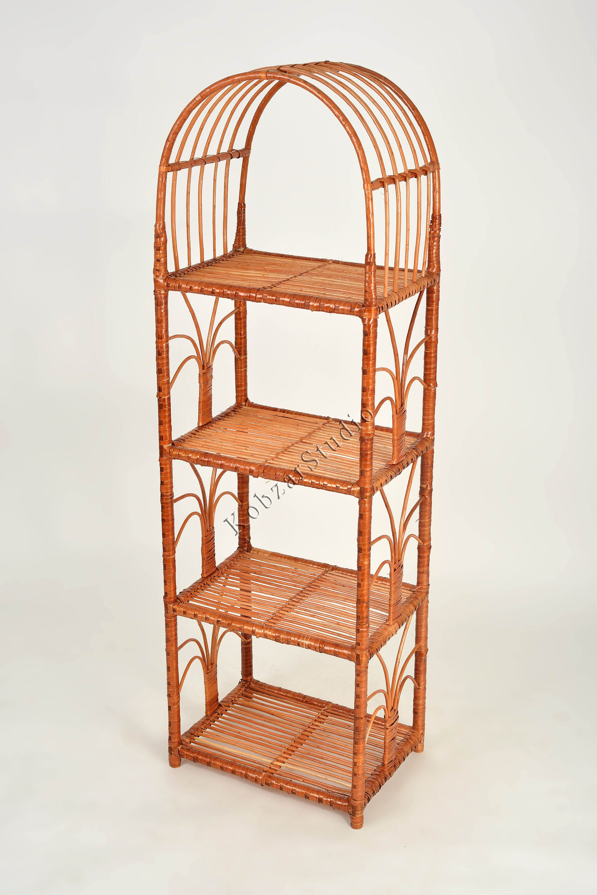 60 inch tall handmade shelf rattan wicker ETAGERE planter
