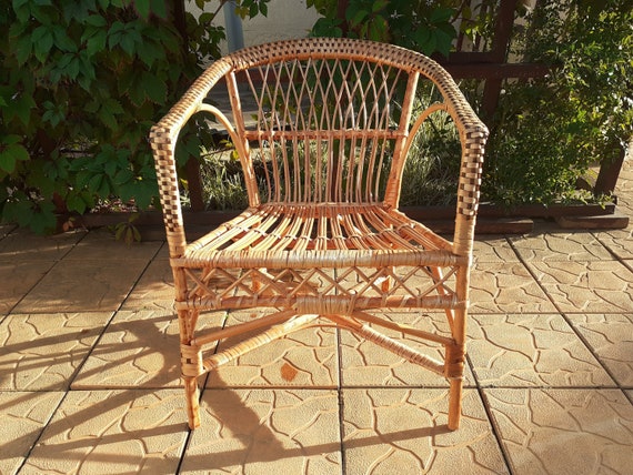 Rattan Chair Adult Wicker Chair Vintage Porch Lounge Arm Chair Balcony  Sunroom Patio Armchair Outdoor Wicker Furniture Rattan Furniture 
