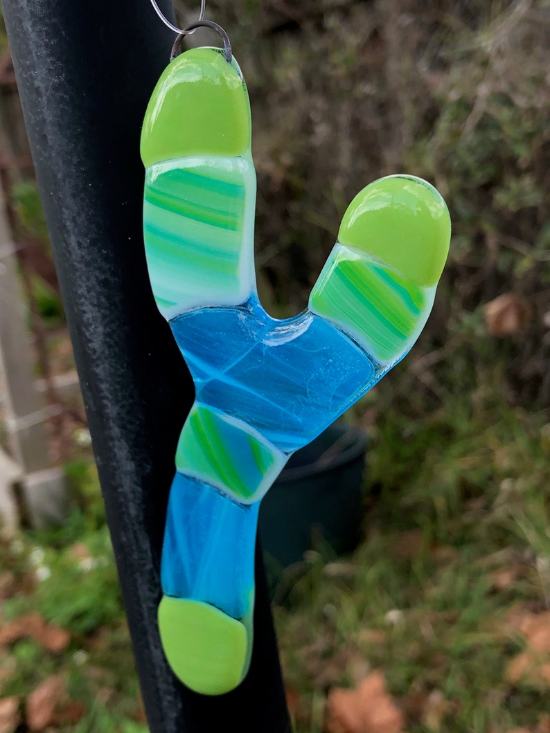 Fused Stained Glass DNA X or Y Matching Ornaments
