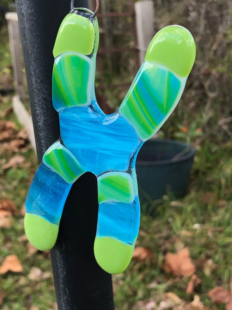 Fused Stained Glass DNA X or Y Matching Ornaments