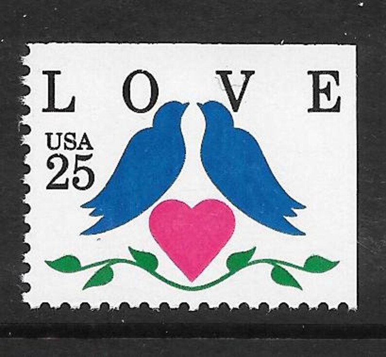 10 25c Love Birds and Heart Postage Stamps/ Unused US Mint Etsy