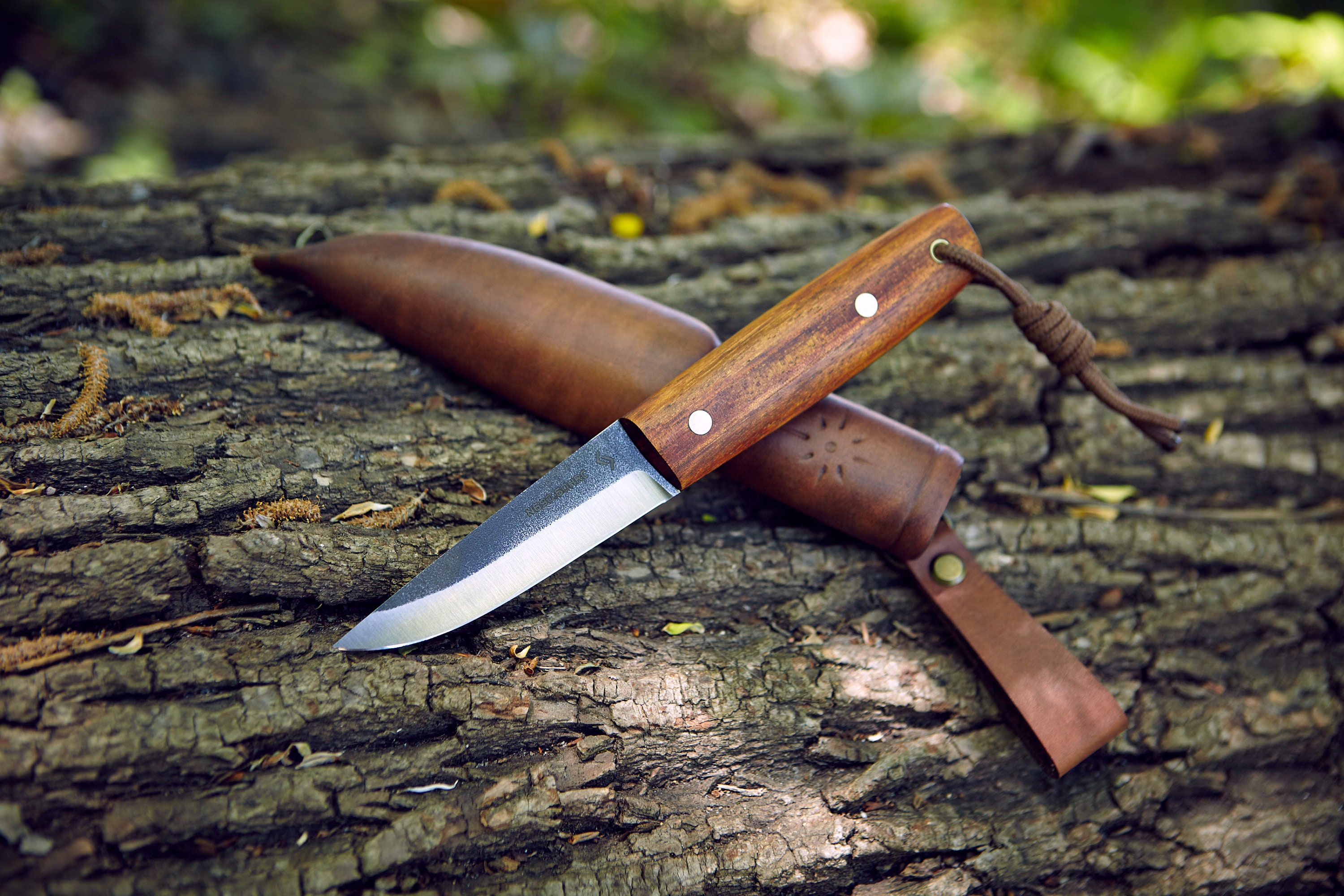 The Puukko Knife, N690 Steel, Okan Wood Handle, Leather