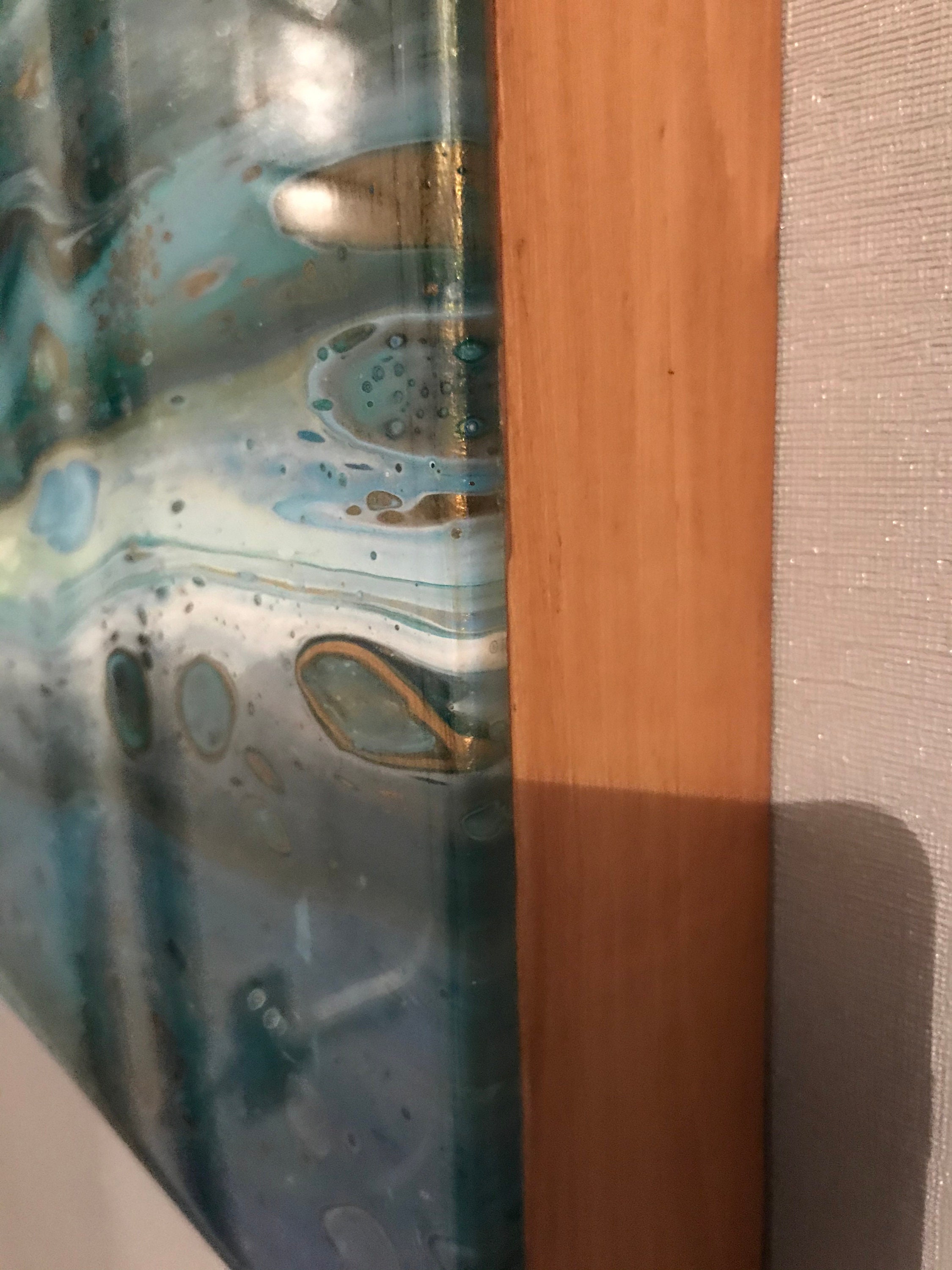 Acrylic Pour Painting on Cradled Wood Panel Finished in Etsy UK