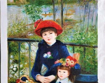 二人の姉妹（テラスにて） - ピエール・オーギュスト・ルノワール複製