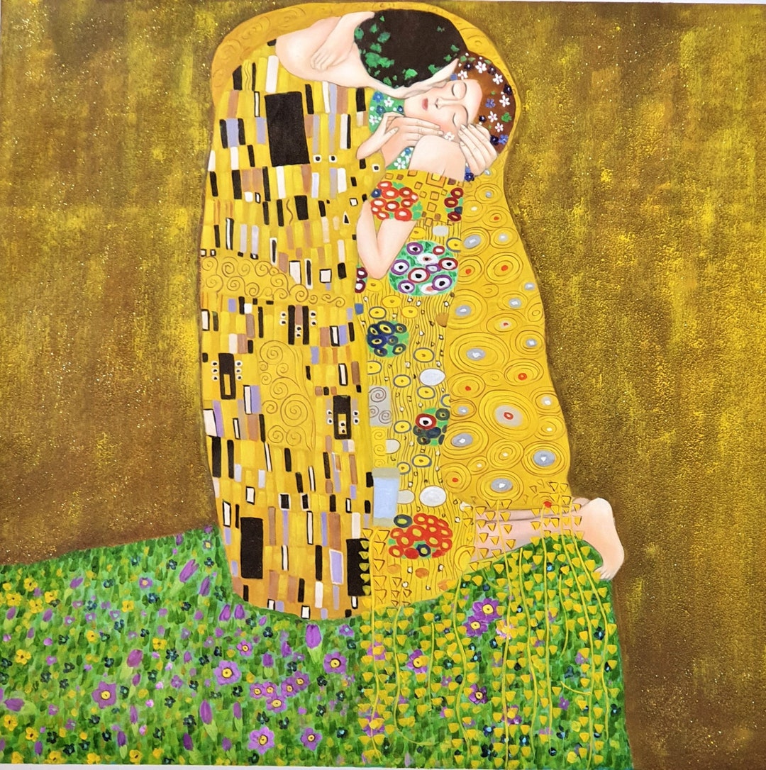 The Kiss by Gustav Klimt, Reproduction of Oil Painting on Canvas for ...