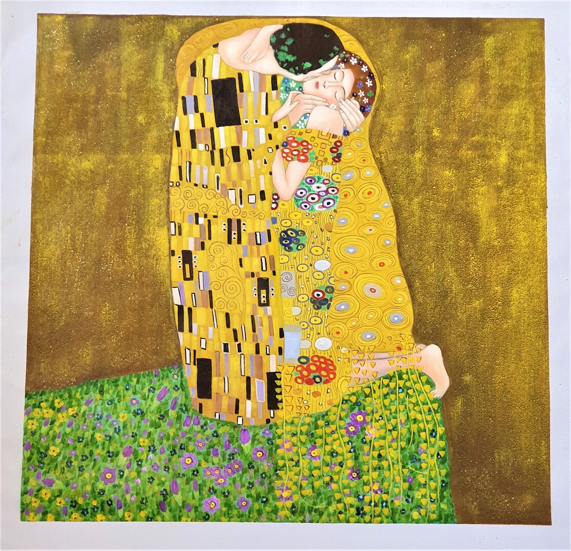The Kiss by Gustav Klimt, Reproduction of Oil Painting on Canvas for ...