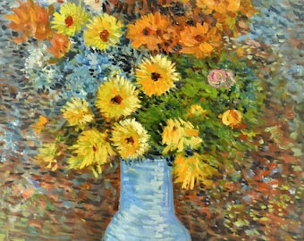 Van Gogh Flowers in a Blue Vase: 3D Textured Print - Etsy 日本