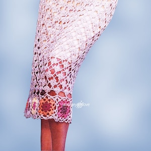 Crochet skirt pattern. Vintage crochet pattern. Woman crochet skirt pattern. PDF crochet pattern. Long crochet skirt pattern.
