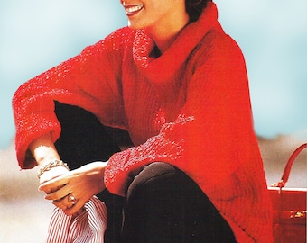 Knitting sweater pattern. Vintage knitting pattern. Ladies pullover knitting pattern. PDF knit pattern
