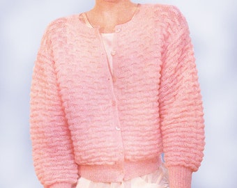 Knitting jacket pattern. Vintage knitting pattern. Woman knitting cardigan pattern. PDF pattern.