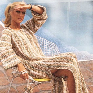 Crochet woman tunic pattern. Vintage crochet pattern. PDF crochet pattern. Woman Crochet dress pattern Beach wear crochet pattern