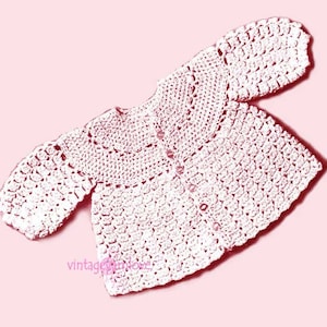 Baby girl crochet top pattern. Vintage crochet pattern. PDF pattern crochet. Crochet cardigan pattern.
