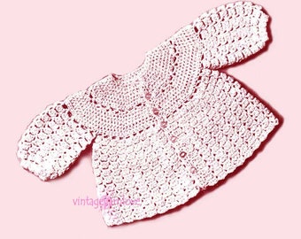 Baby girl crochet top pattern. Vintage crochet pattern. PDF pattern crochet. Crochet cardigan pattern.