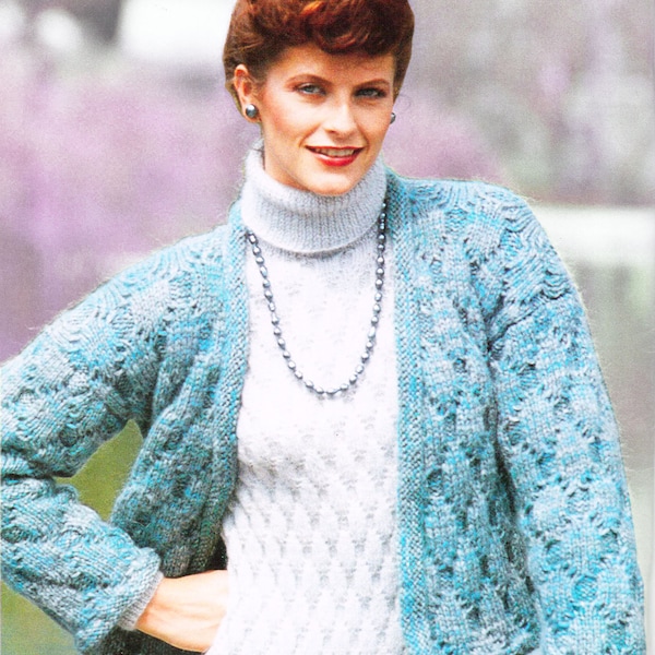 Knitting jacket pattern. Vintage knitting pattern.  Bolero jacket knit pattern Knit cardigan pattern