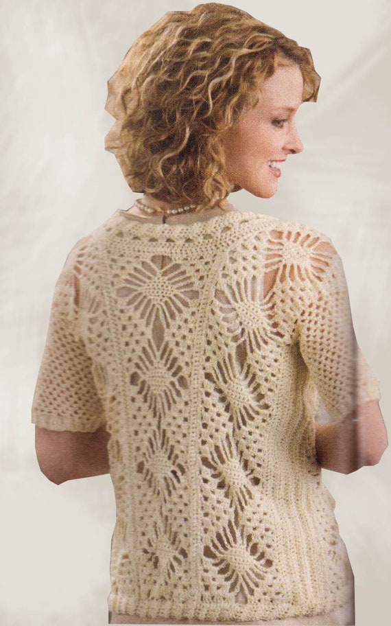 Patron de veste femme au modèle au crochet vintage