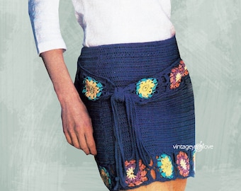 Crochet skirt pattern Vintage crochet pattern Woman crochet skirt pattern PDF crochet pattern  Granny square pattern