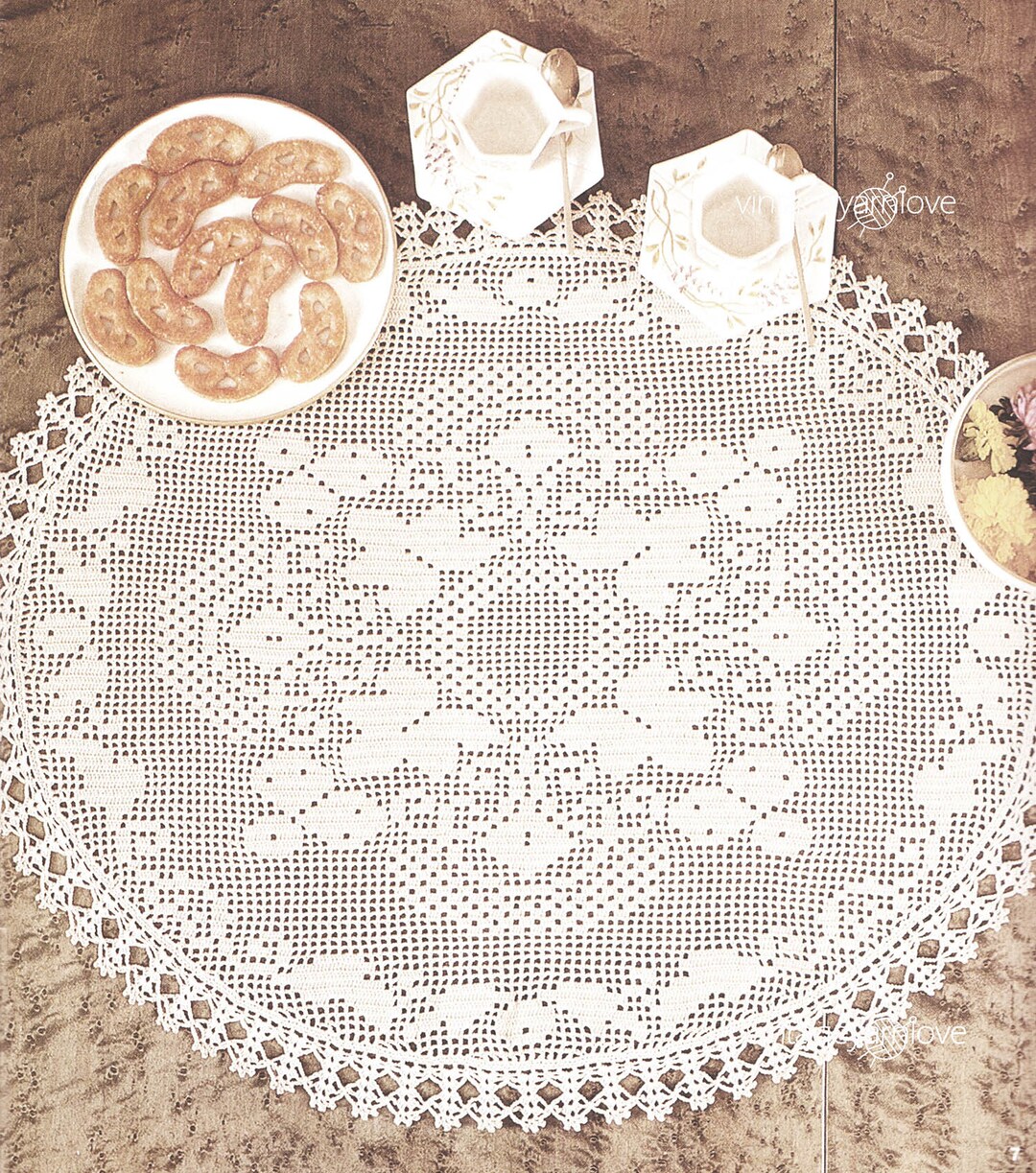 Crochet Table Doily Pattern Vintage Crochet Pattern PDF Crochet Pattern ...