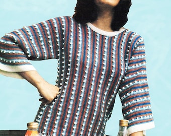 Knitting sweater pattern Vintage knitting pattern Woman knitting pattern