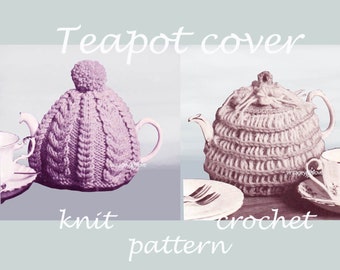 Vintage crochet knit pattern Teapot cover knitting pattern Crochet pattern Teapot cover crochet pattern Home decor knit pattern