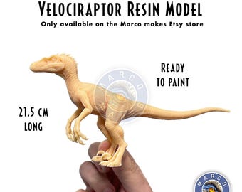 Omålad Velociraptor dinosauriemodell - Färdig att måla Raptor resinmodell i skala 1/18