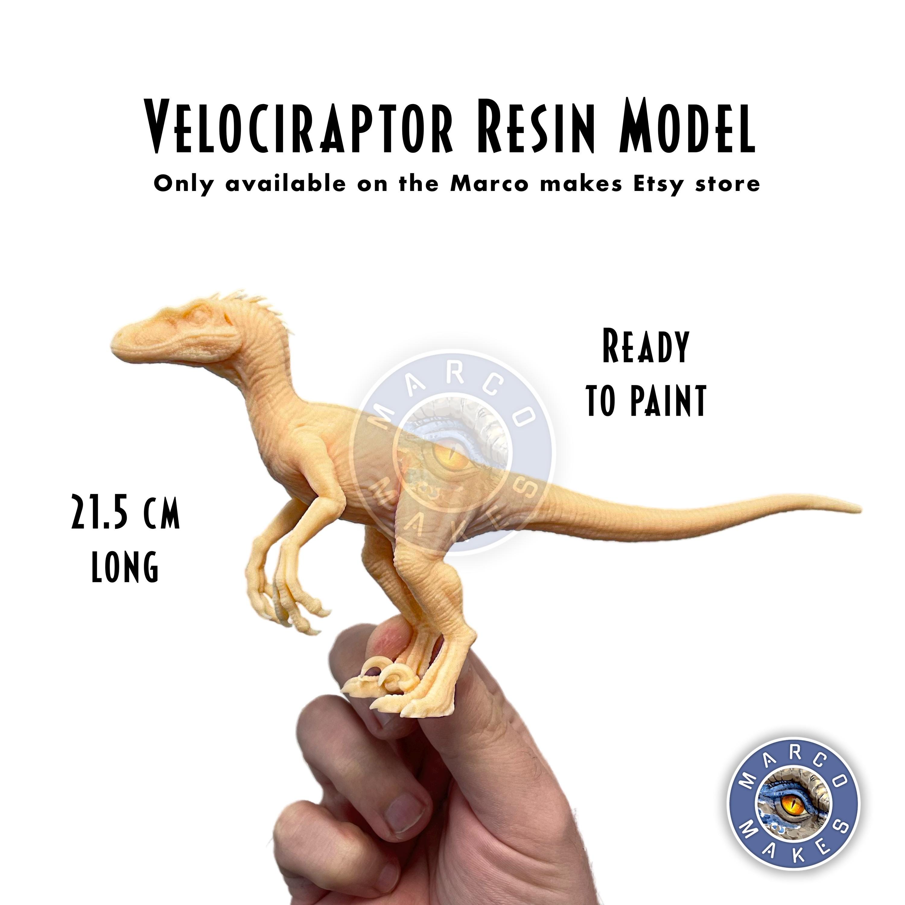 Unpainted Velociraptor Dinosaur Model - Ready to Paint Raptor