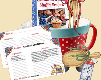 Afdrukbare receptkaarten: vrijgezellenfeest, 4 x 6 en 3 x 5 (pdf-download)