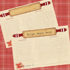 Druckbare 4 x 6 Rezeptkarten und 3 "x 5" Sofortdownload, Landhausküche, Brautpartygeschenkideen