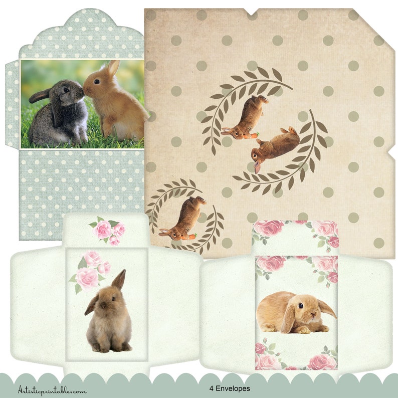 Rabbit Junk Journal Kit, Printable, Instant Download, Ephemera, Bunnies ...