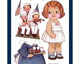 Dolly Dingle Paper Doll Collage Sheet: Printable Clipart (Digital Download)