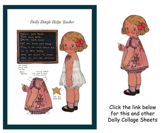 Dolly Dingle Paper Doll Collage Sheet: Retro Cutouts (Digital Download)