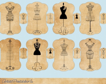 Mannequin Printable: Vintage Sewing Ephemera (Digital Download)