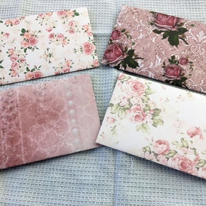 Enveloppes shabby chic imprimables 4 différentes, chacune avec 3 cartes assorties, enveloppes et cartes numériques de style vintage à téléchargement immédiat