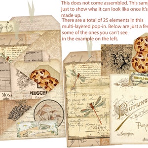 Junk Journal Kit Printable, vintage folio, Pop-in No. 2, Journal Pages, digital ephemera, instant download