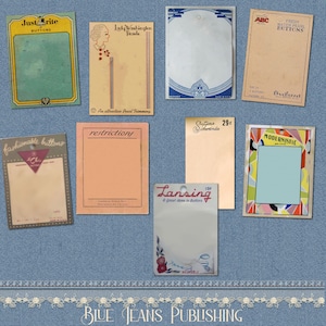 Lege knopkaarten afdrukbare Instant Download naaien Ephemera junk journal ephemera 18 verschillende kaarten