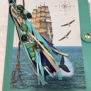 Kit de diario basura náutico con un ambiente vintage, un montón de efímeras, ideal para revistas basura, álbumes de recortes y otras manualidades en papel.
