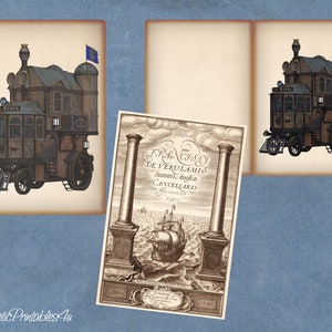 Printable Steampunk Junk Journal - Instant Download Steampunk ephemera - Digital junk journal - envelopes, cards, pockets and more
