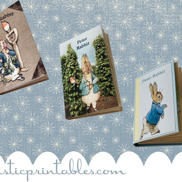 Mini Book Printable Peter Rabbit mini book, instant download, Junk Journal, Craft Kit, Little Girl, Boy, Baby, miniature book, baby shower