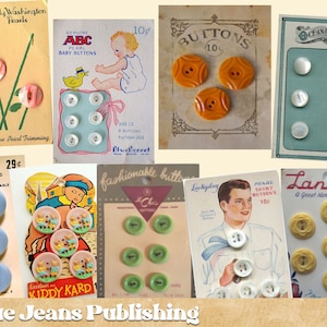 18 Button Cards Vintage Printable Great for Paper Sewing Projects Like ...