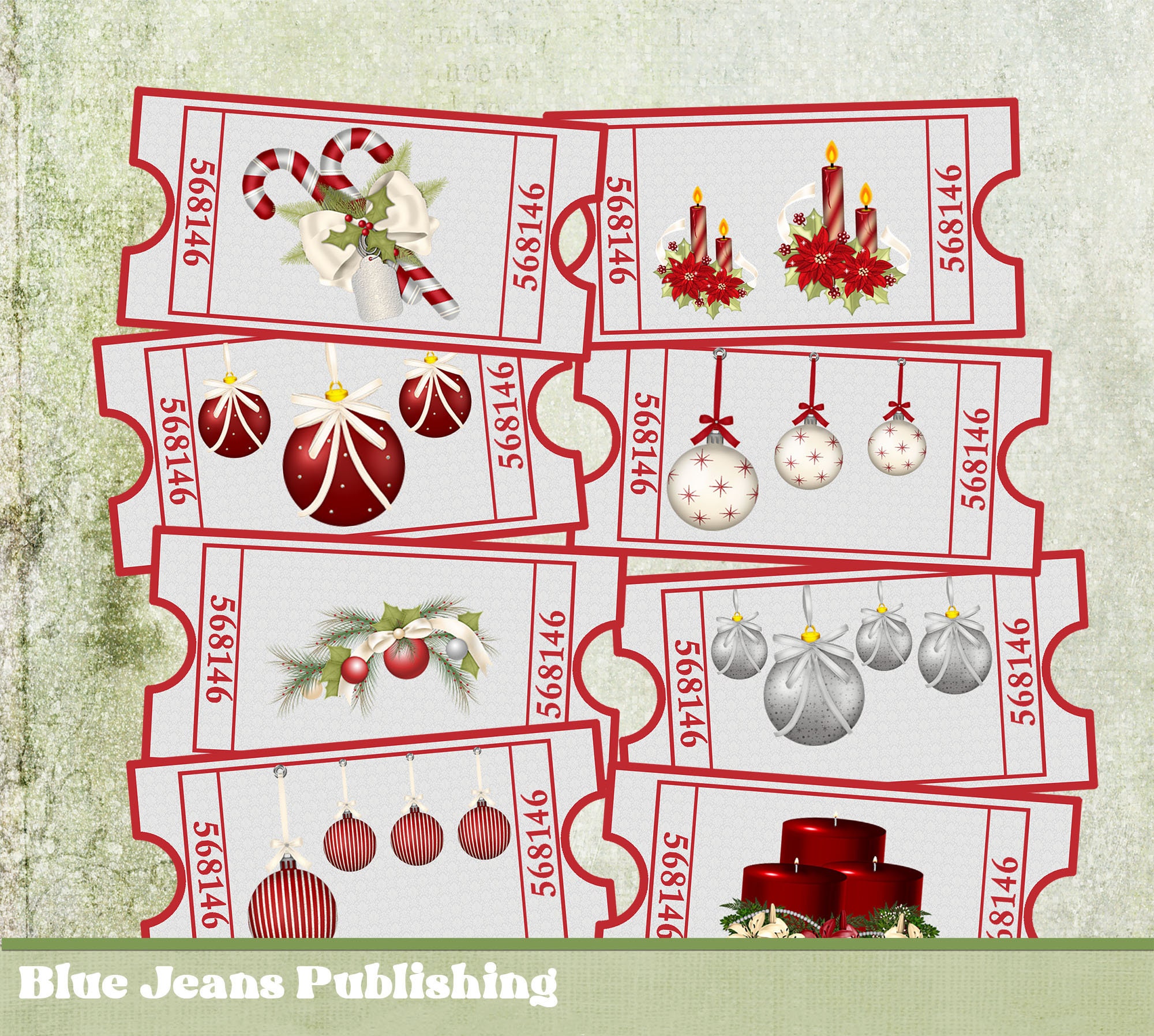Vintage Christmas Tickets Printable Great for Tags or Use in Junk ...