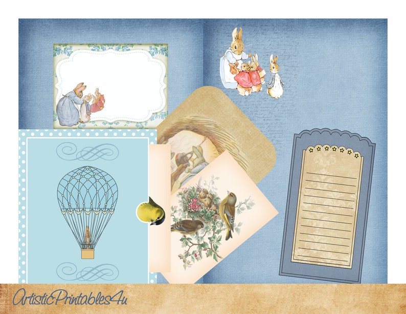 Peter Rabbit Junk Journal Kit Including Cover, Instant Download - Etsy
