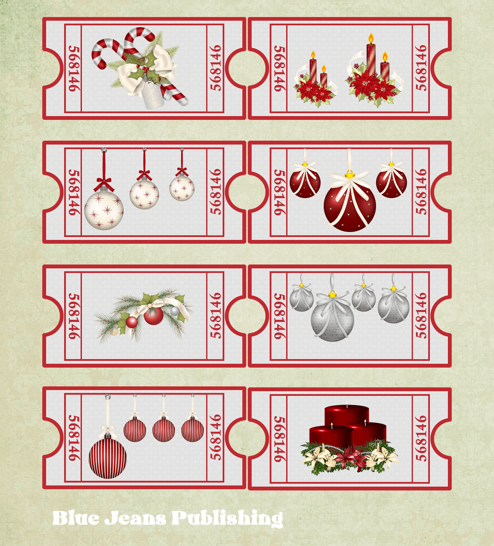 Vintage Christmas Tickets Printable Great for Tags or Use in Junk ...