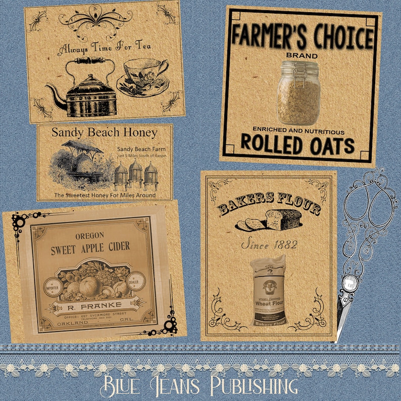 9 Vintage Kitchen Labels